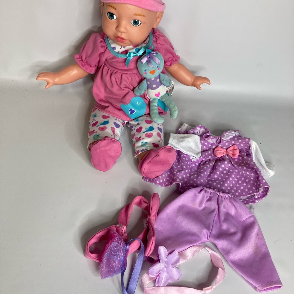 14” The Brass Key Girl Doll Open Close Brown Eyes Pink Plush Body
